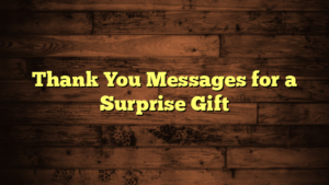 Thank You Messages for a Surprise Gift